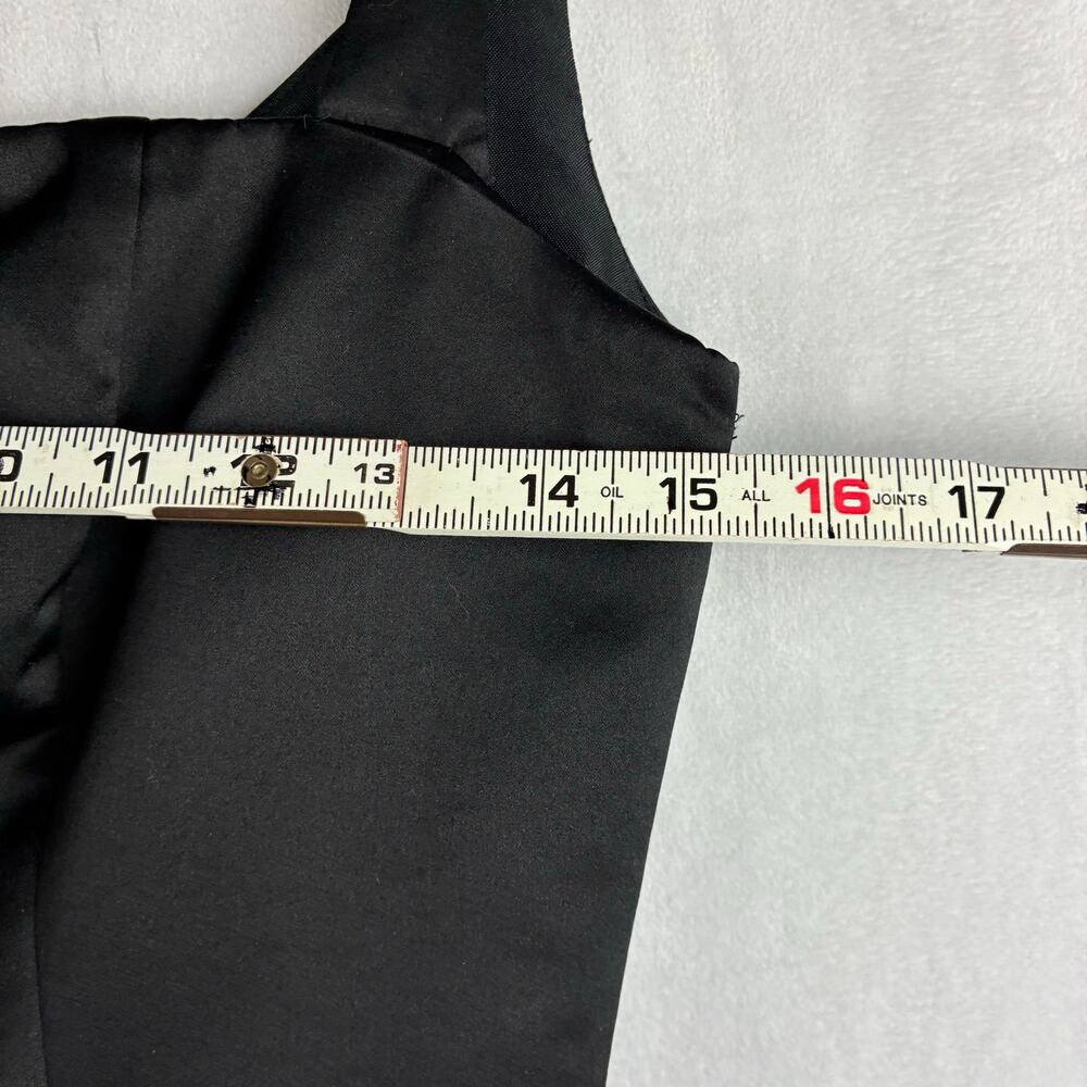 Vtg B2 Sleeveless Maxi Gown Dress Women's XS Black Satin Square Formal Y2K Vines - Picture 5 of 15